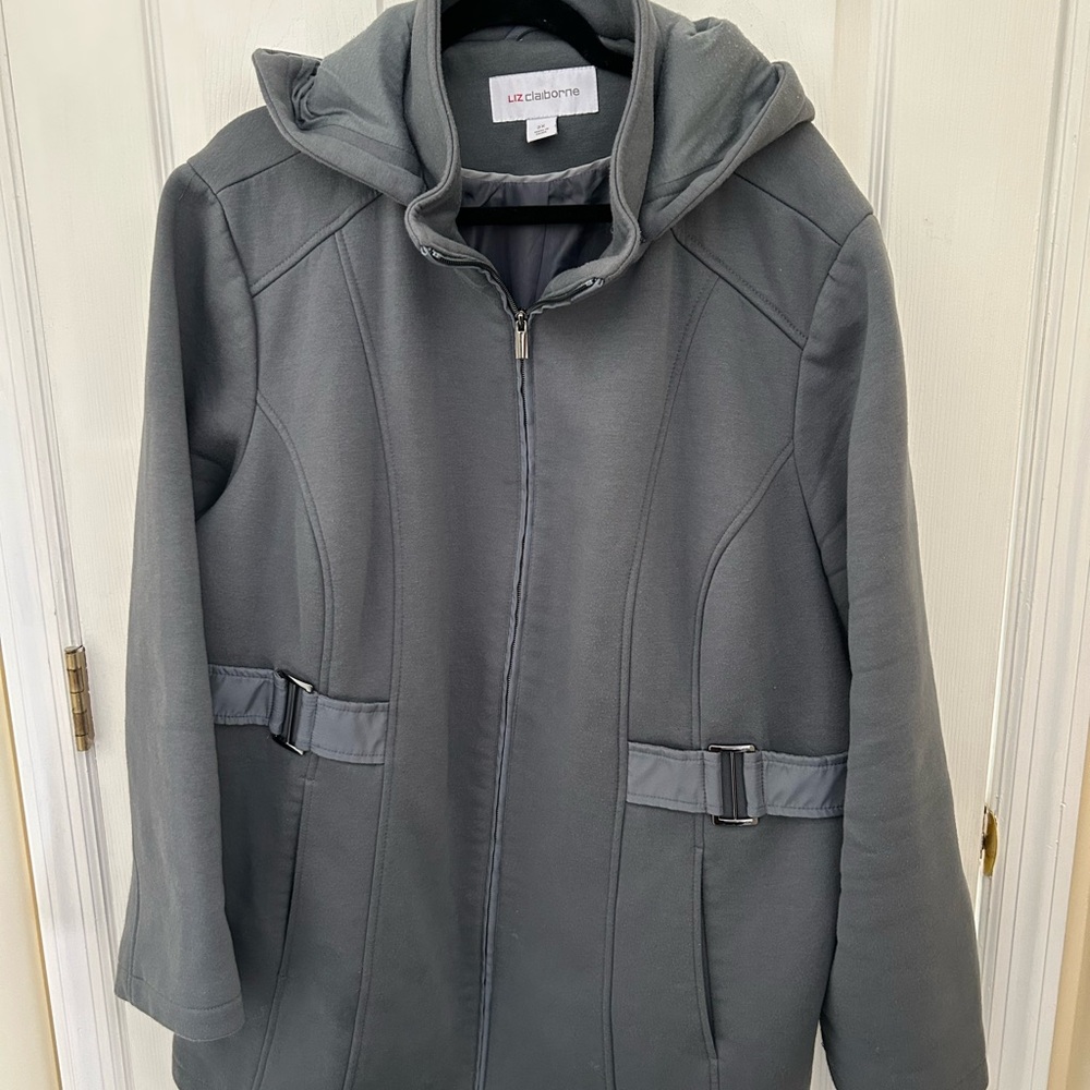 Liz Claiborne Charcoal Hooded CoatLiz 3x
